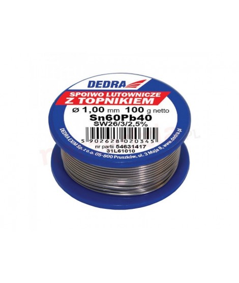 DEDRA Fludor 1.0 mm 100 g Sn60Pb40