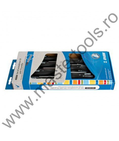 UNIOR Set surubelnite Torx cromate cu manere polipropilena 621CS7CR