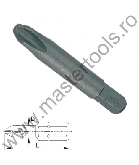 602396 UNIOR Set 3 biti hex 1/4" Forma C 6.3 - profil Phillips PH 3