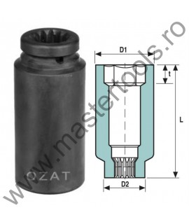OZAT Capete chei tubulare de impact 5 SPLINE 6 laturi, lungi