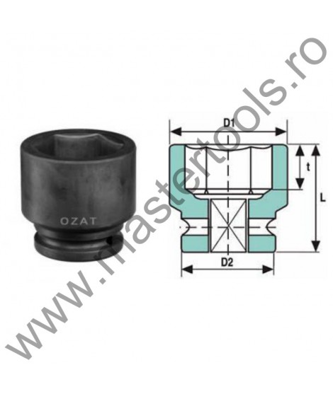 OZAT Capete chei tubulare de impact 5 SPLINE 6 laturi, scurte