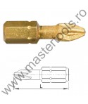 COBIT Biti DIAMOND TiN IMPACT 1/4" DIN/ISO 1173 - Forma C 6,3 - profil Pozidriv
