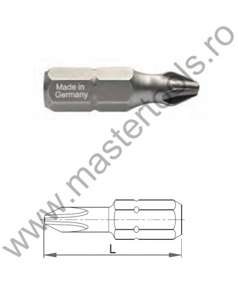 USH Seturi 5 Biti hexagonali 1/4" DIN 3126 - Forma C 6,3 - profil Pozidriv - STAINLESS STEEL PZ