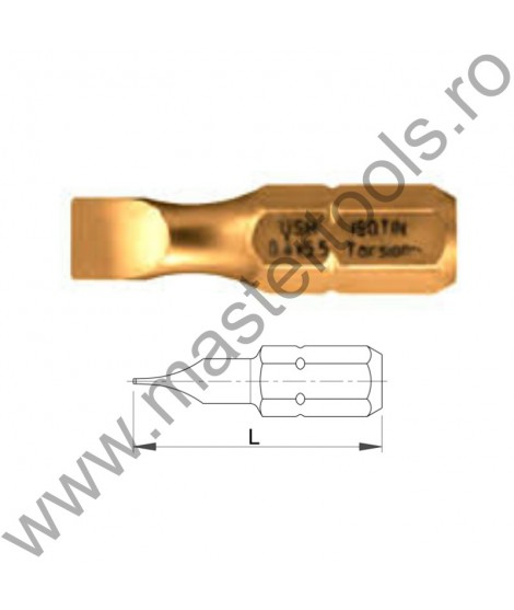 USH Seturi 10 Biti hexagonali 1/4" DIN 3126 - Forma C 6,3 - profil lat (SLOT) - ISOTIN SL