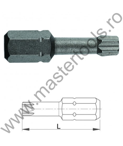 COBIT Biti TORSION 1/4" DIN/ISO 1173 - Forma C 6,3 - profil TORX®