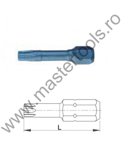 USH Seturi 5 Biti hexagonali 30 mm 1/4" de IMPACT BLUE SHOCK DIN/ISO 1173 Forma E 6,3 profil TORX