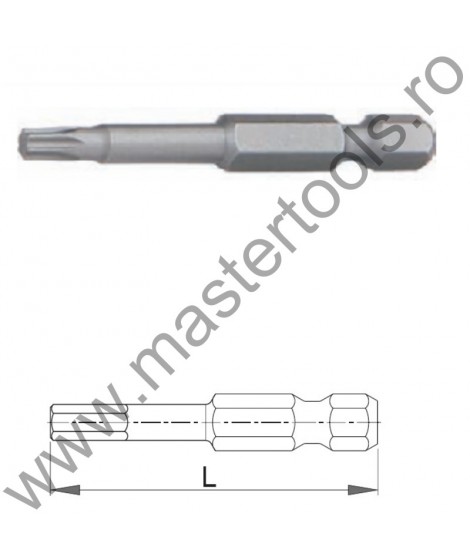 COBIT Biti TORSION 50 mm 1/4" DIN/ISO 1173 Forma E 6,3 profil TORX