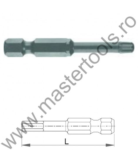 COBIT Biti TORSION 50 mm 1/4" DIN/ISO 1173 Forma E 6,3 profil TORX