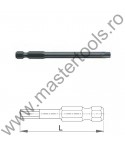 USH Biti hexagonali 90 mm 1/4" DIN 3126 Forma E 6,3 profil TORX lung INDUSTRY TX XL