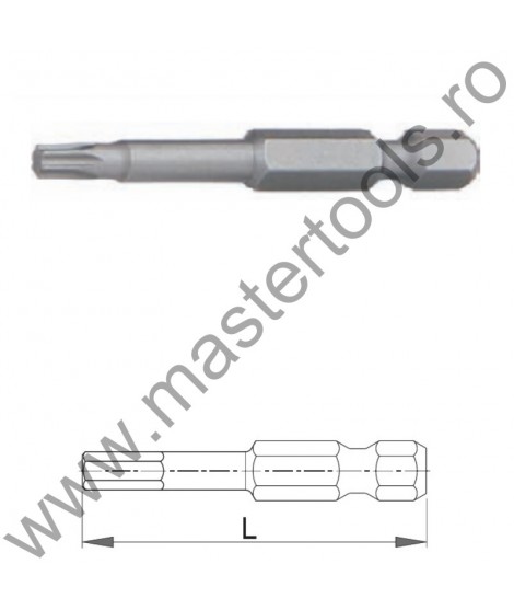 COBIT Seturi 5 Biti TORSION 70 mm 1/4" DIN/ISO 1173 Forma E 6,3 profil TORX