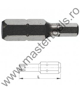 COBIT Biti STANDARD 25 mm 1/4" DIN/ISO 1173 - Forma C 6,3 - profil hexagon