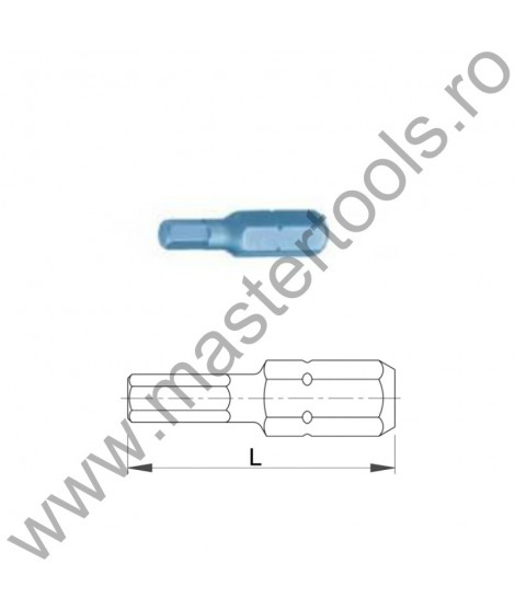 USH Seturi 5 Biti hexagonali 50 mm 1/4" BLUE SHOCK Forma E 6,3 - profil hexagon