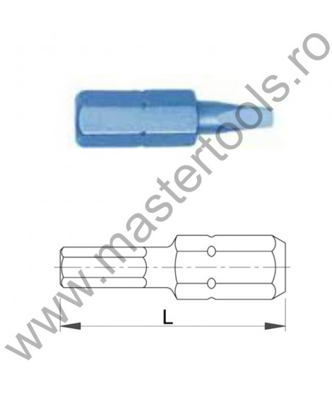 USH Seturi 5 Biti hexagonali 50 mm 1/4" BLUE SHOCK Forma E 6,3 - profil patrat