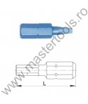 USH Seturi 5 Biti hexagonali 50 mm 1/4" BLUE SHOCK Forma E 6,3 - profil patrat