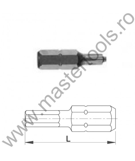 COBIT Biti STANDARD 25 mm 1/4" DIN/ISO 1173 Forma C 6,3 profil Torx TTAP