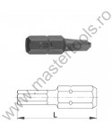 COBIT Biti STANDARD 25 mm 1/4" DIN/ISO 1173 Forma C 6,3 profil Tri-Wing