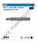 BOHRCRAFT Biti cu profil XZN, prindere hexagonala 10 mm Forma C10 - 6620 - 75 mm