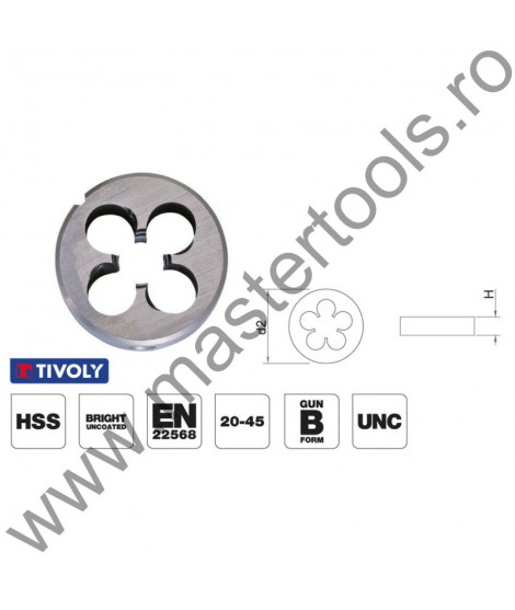 TIVOLY Filiere pentru filet UNC, similar DIN 22568 HSS-G - 100471