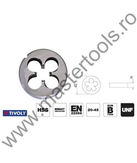 TIVOLY Filiere pentru filet UNF, conform DIN 22568 HSS-G 1100481