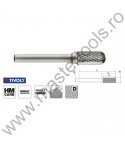 TIVOLY Freze din carbura de tungsten forma C - cilindrica cu cap rotunjit, tais dublu incrucisat tip D 1031651
