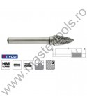TIVOLY Freze din carbura de tungsten forma G - arcuita cu cap ascutit, tais dublu incrucisat tip D 1031791