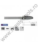 TIVOLY Freze din carbura de tungsten forma F - arcuita cu cap rotunjit, tais simplu tip C 1031821