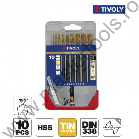 TIVOLY Bohrer-Set Für Hartholz – 15-teilig, 9 HSS SpeedPoint- & 6 Flachbohrer, Praktische Transportbox