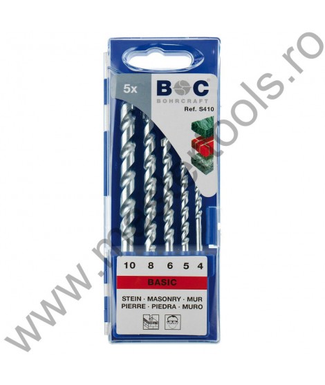 BOHRCRAFT Trusa burghie placate TCT pentru zidarie 5 piese S410