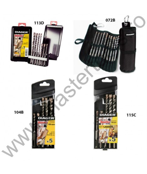 DIAGER Truse burghie SDS-plus pentru beton cu armatura Booster PLUS