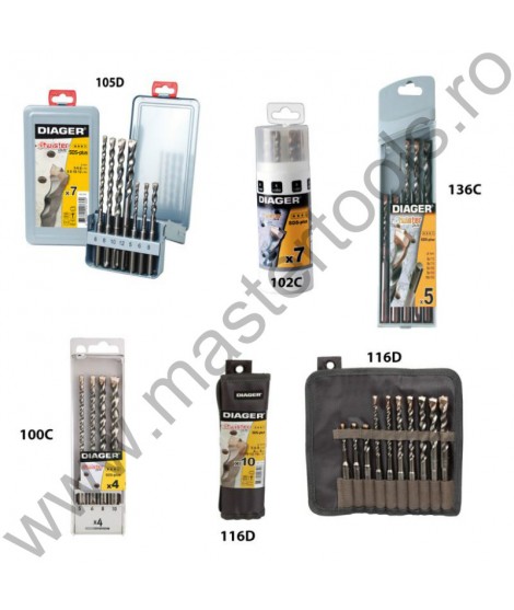 DIAGER Truse burghie SDS-plus pentru beton Twister PLUS