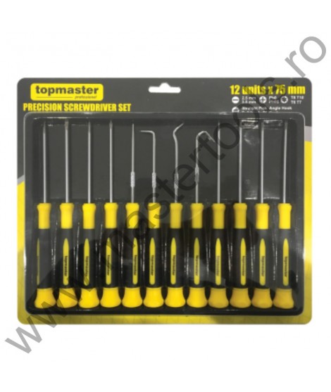 TOPMASTER Set 12 surubelnite de precizie