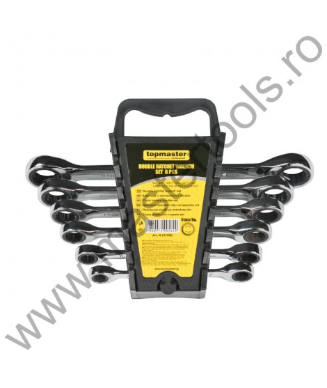 TOPMASTER Set chei duble inelare cu clichet 6 bucati CR-V