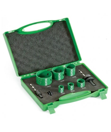 4101072 HIKOKI Set 6 carote HSS Bimetal 22-64mm 2 adaptoare de prindere