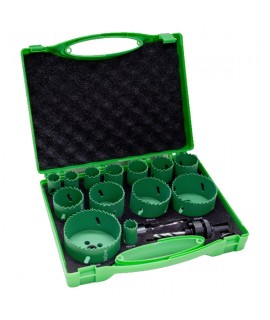 4101074 HIKOKI Set 13 carote HSS Bimetal 19-76 mm 2 adaptoare de prindere