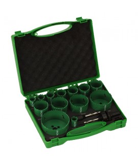 4101076 HIKOKI Set 13 carote HSS Bimetal 19-82 mm 2 adaptoare de prindere