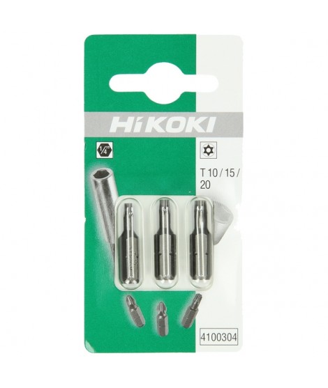 4100304 HITACHI HIKOKI Set 3 biti profil TORX TX10,TX15,TX20