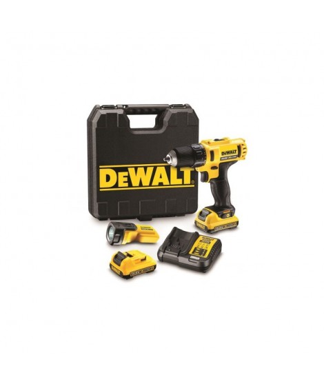DEWALT DCD710D2F Masina de gaurit si insurubat cu 2 acumulatori 10.8 V 2.0 Ah si lanterna