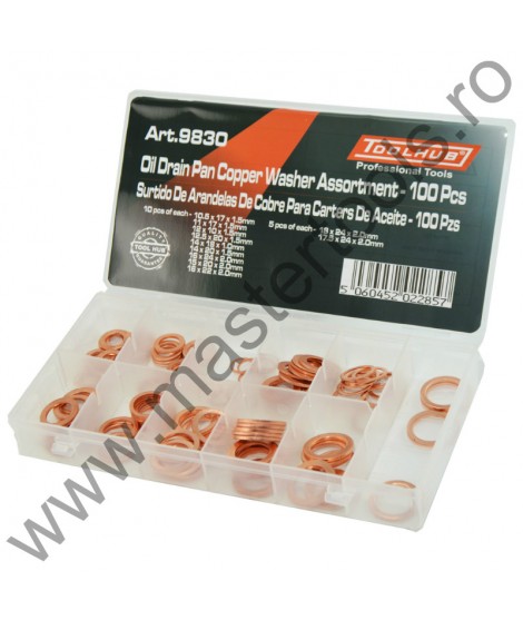 TOOLHUB Trusa cu saibe de cupru pentru baia de ulei 100 bucati