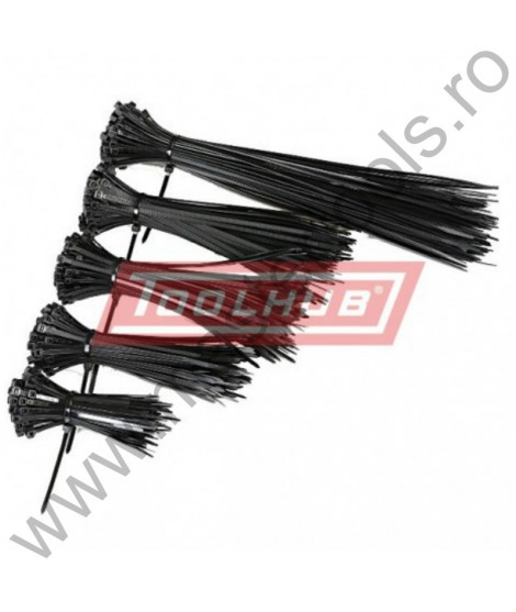 TOOLHUB Set 250 de coliere din plastic diverse dimensiuni