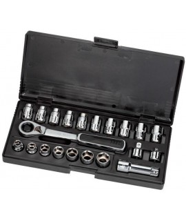 SATA SA09134 Trusa capete chei tubulare 3/8 inch cu antrenor cu clichet 21 piese