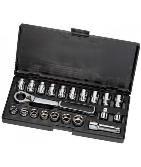 SATA SA09134 Trusa capete chei tubulare 3/8 inch cu antrenor cu clichet 21 piese