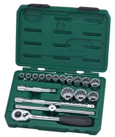 SATA SA09204 Trusa capete chei tubulare 1/2 inch si accesorii 18 piese