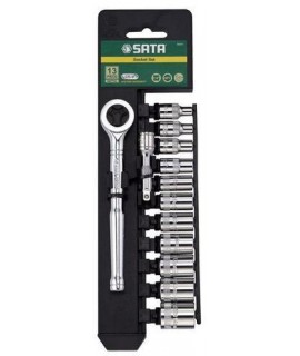 SATA SA09521 Set capete chei tubulare 1/4 inch si accesorii 13 piese