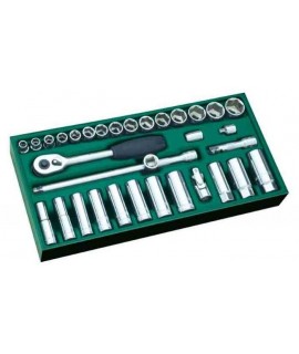 SATA SA09902 Set capete chei tubulare 3/8 inch si accesorii 33 piese