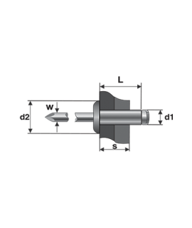BRALO Pop-nituri standard cu cap bombat din aluminiu 4.8mm