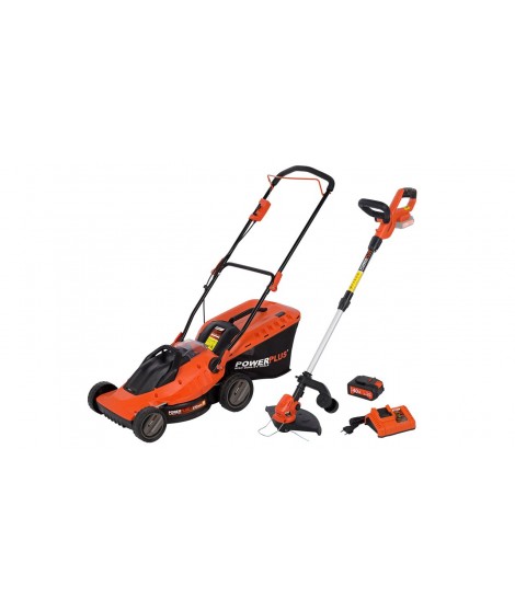 PowerPlus-Dual Power POWDPG7562 Set masina de tuns gazon cu trimmer plus 1 incarcator si 1 acumulator Li-Ion 40Vx2.0Ah﻿
