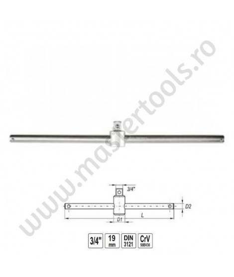 Antrenor culisabil prindere patrat 3/4 lungime 500 mm Yato YT-1350