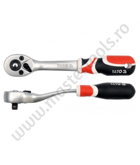 Antrenor curbat cu clichet prindere patrat 3/8 lungime 200mm Yato YT-0731