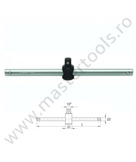 Antrenor tip T culisabil prindere patrat 1/2 lungime 255mm Yato YT-1243