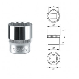 Cheie tubulara bihexagonala 1/2" Yato